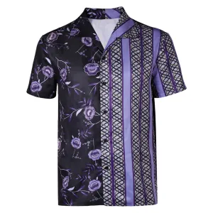 Road House Knox Movie Character Purple Printed Shirt Cosplay Costume Outfits