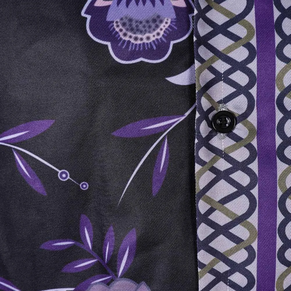 Road House Knox Movie Character Purple Printed Shirt Cosplay Costume Outfits