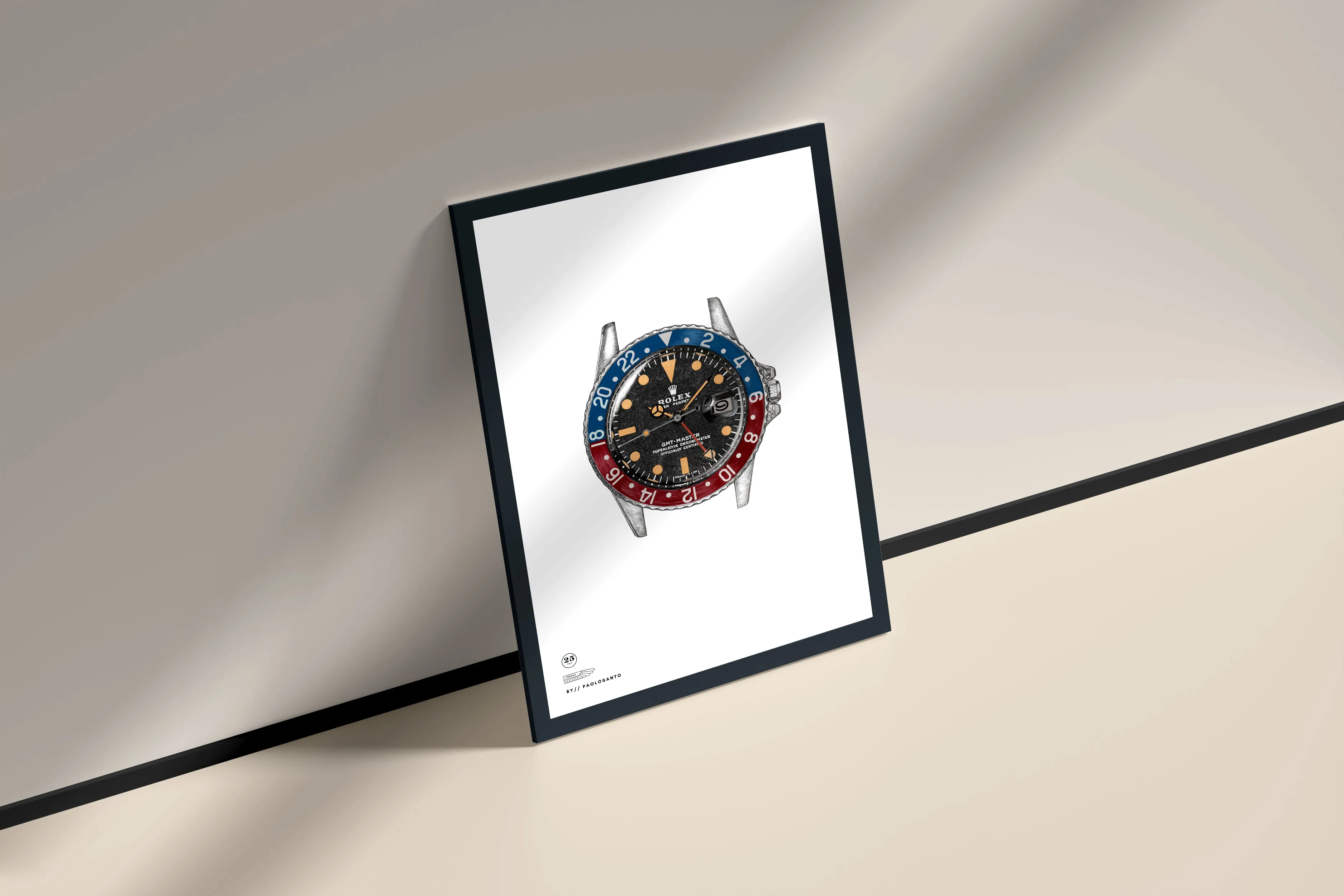 Rolex 1675 Pepsi Tropical Dial Framed Poster