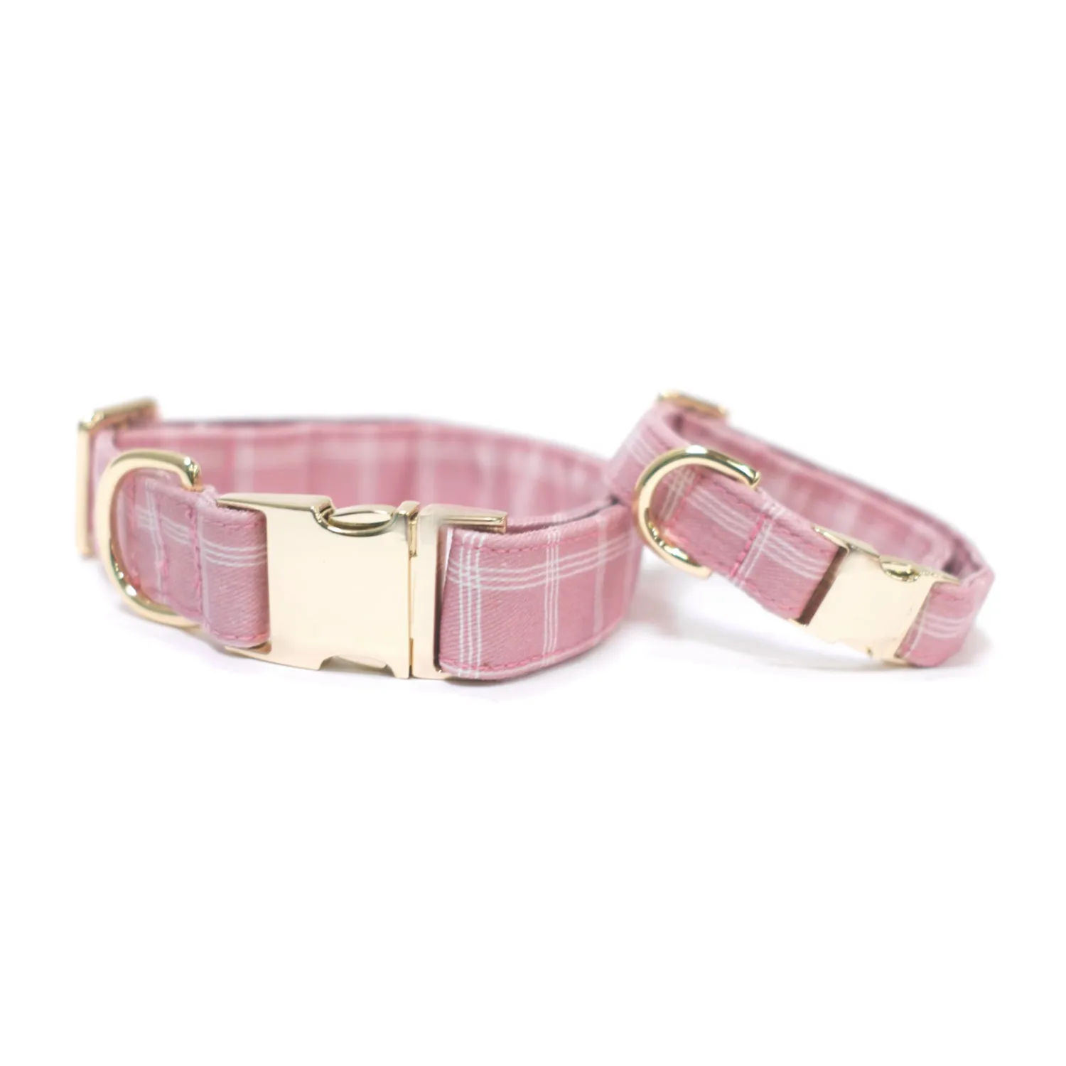 Rose Blossom Windowpane Classic Dog Collar   Bow Tie