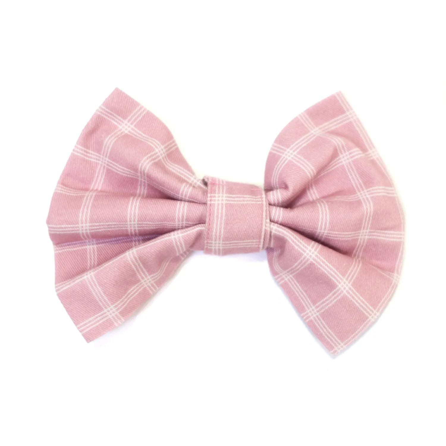 Rose Blossom Windowpane Classic Dog Collar   Bow Tie