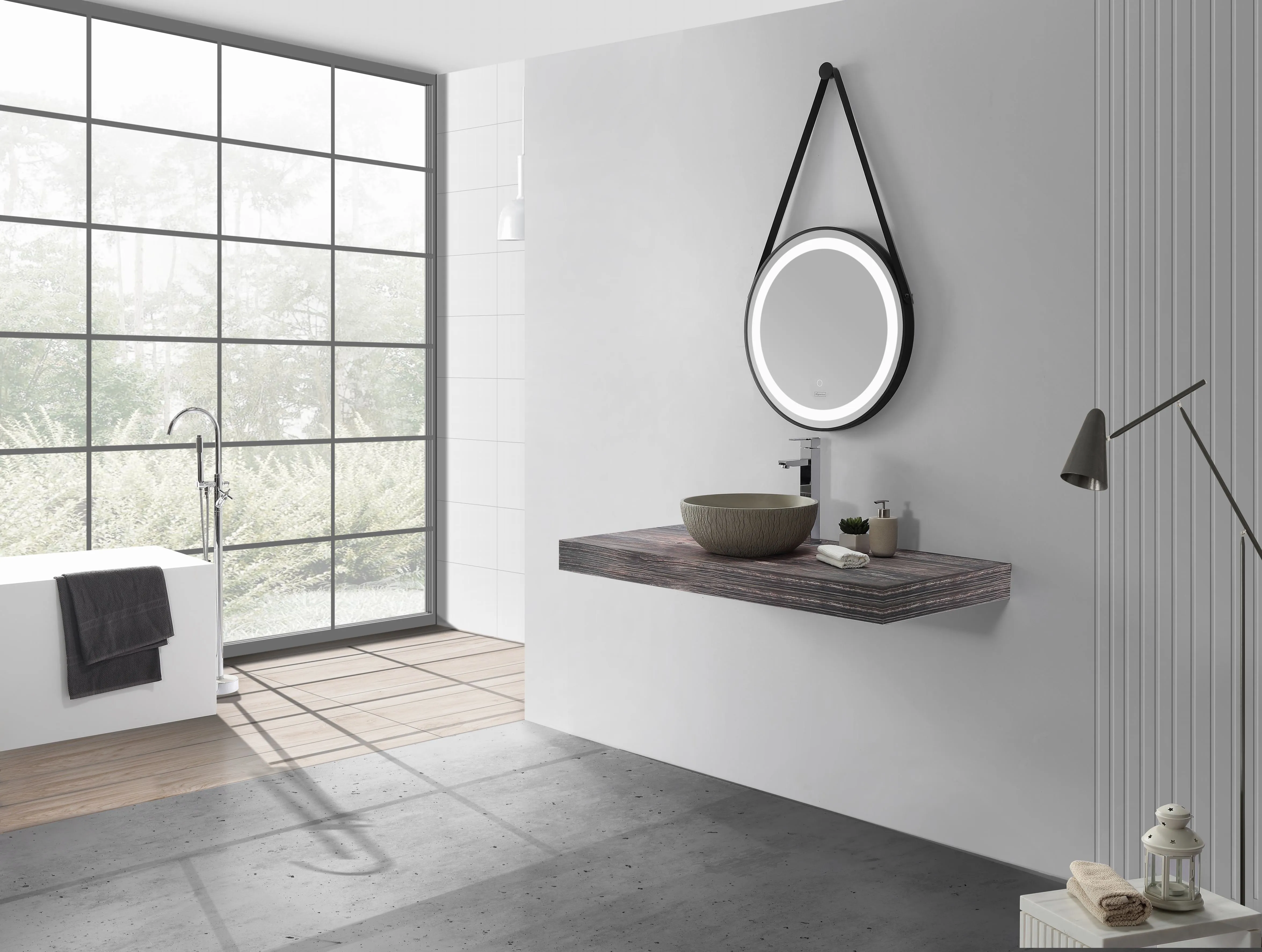 Round Basin w/ Rough Textured Finish - 385mm - B1161