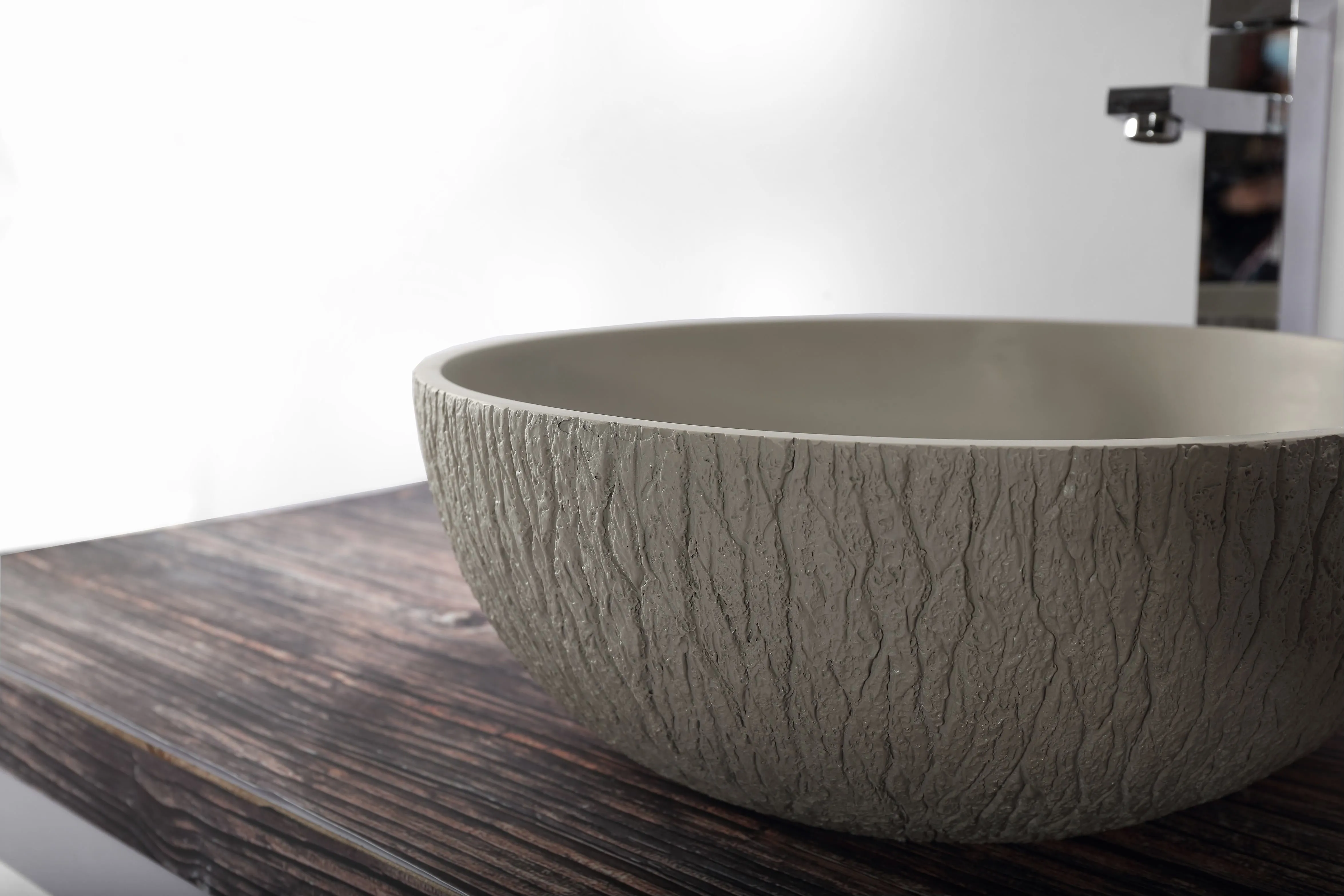 Round Basin w/ Rough Textured Finish - 385mm - B1161