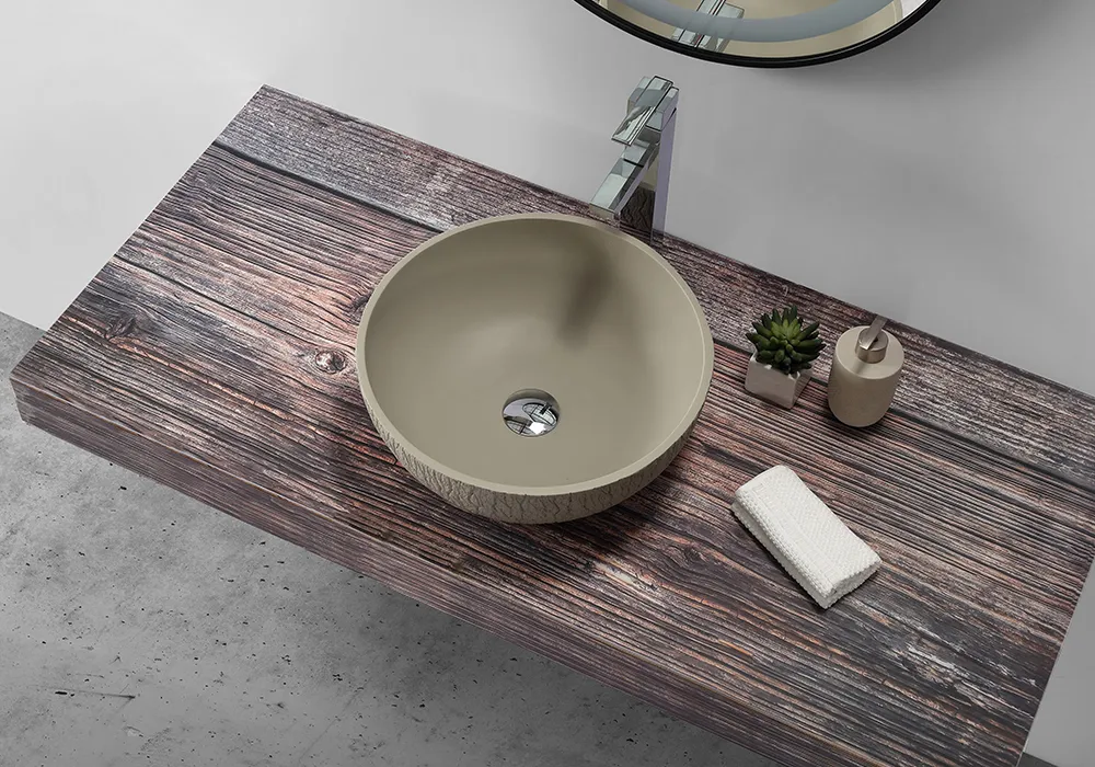 Round Basin w/ Rough Textured Finish - 385mm - B1161