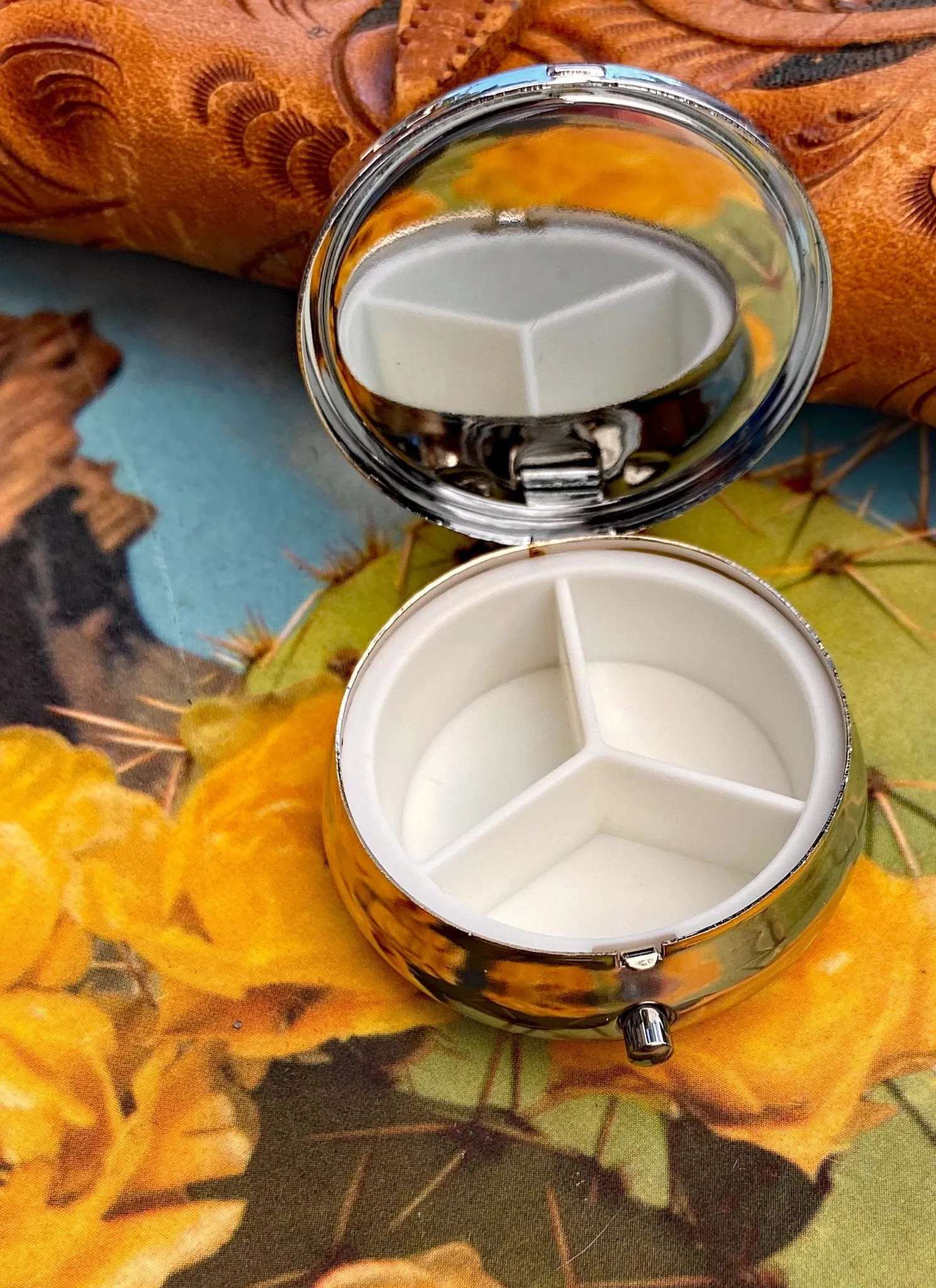 Round Cowgirl Pill Box