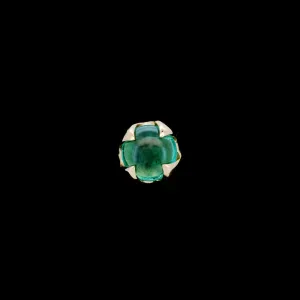 Round Green Tourmaline in Yellow Gold - 14ga threaded