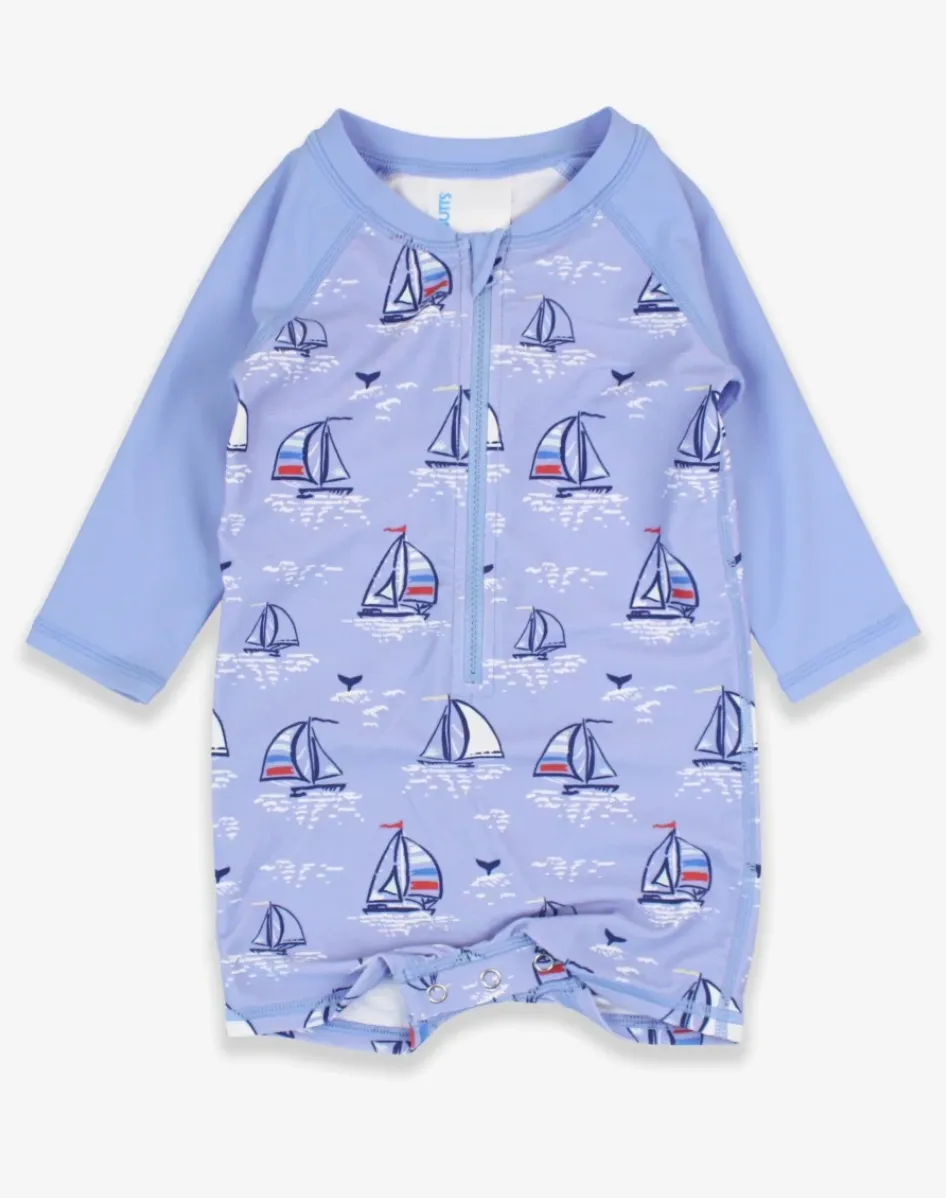 Rugged Butts Blue Seas the Day Long Sleeve One Piece Rash Guard