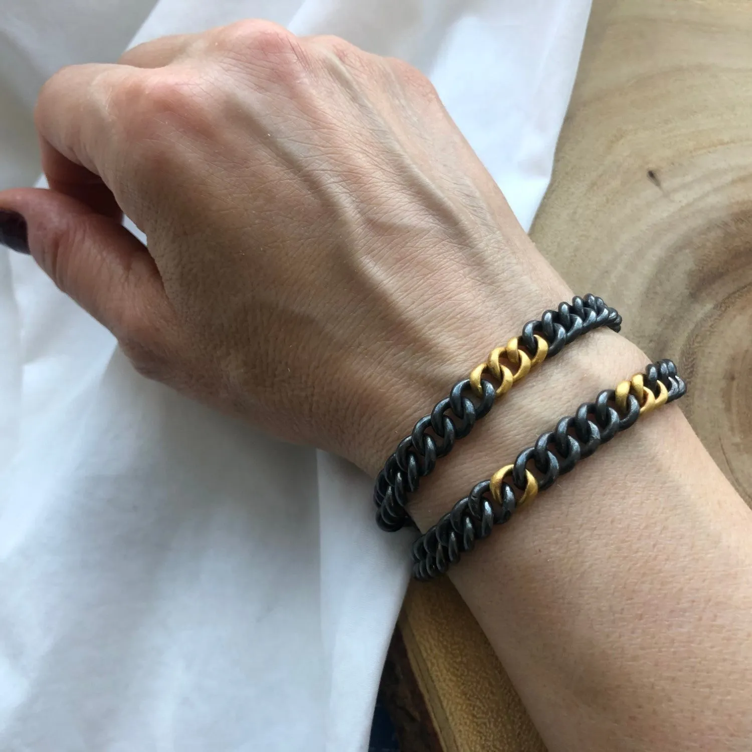 RUGGED CHAIN BRACELET WITH LOBSTER DIAMOND CLASP