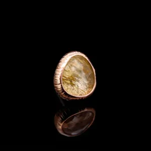 Rutilated Quartz in 14kt Rose Gold "Josey" - 14ga Threaded end