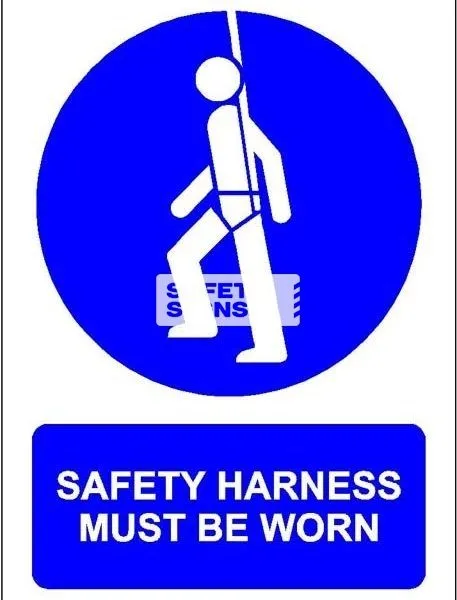 Safety Harness Must Be Worn (M009_PVC)