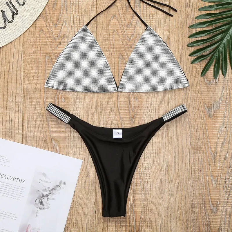 Sexy Rhinestone Bikini Swimsuit Beach Wear