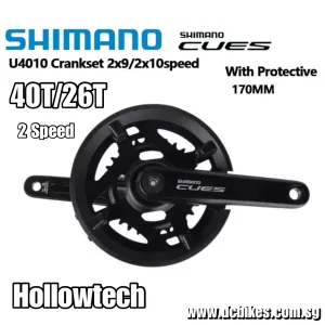 Shimano Cues U4010 Hollow Tech Double 2 Speed 40T - 26T Chain Ring 2x9S | 2x10S Hollowtech Crank 170mm Arms