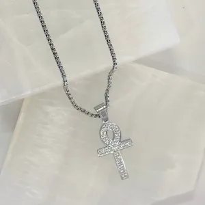 SILVER BOLD ANKH necklace