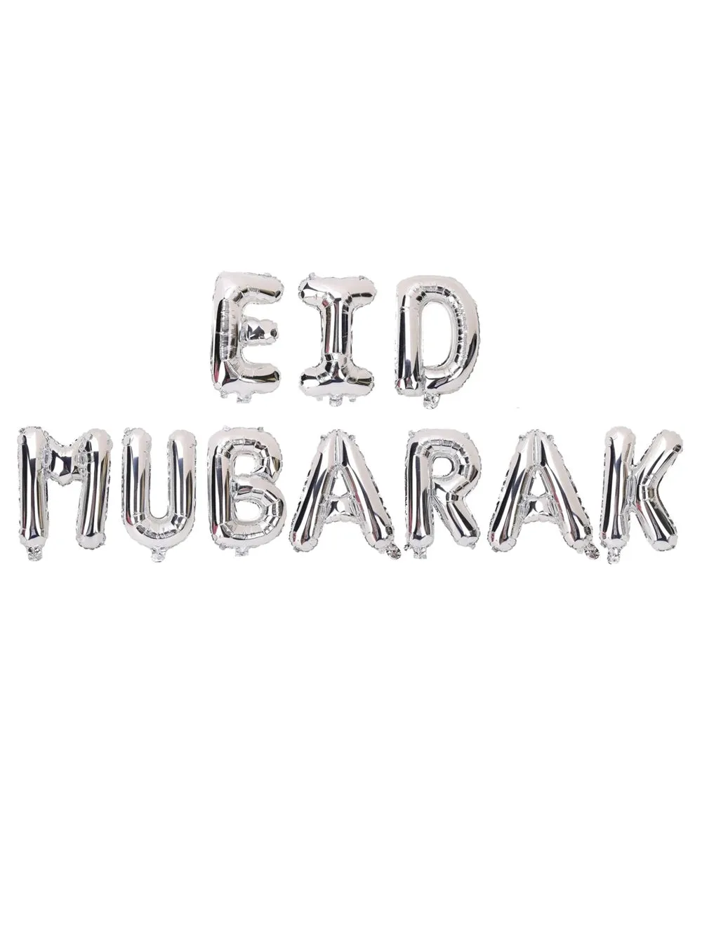 Silver 'Eid Mubarak' Foil Letter Balloons
