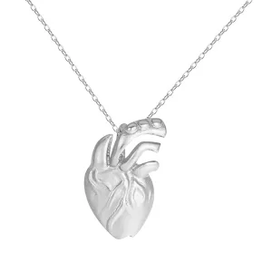 Silver-Plated Heart Pendant Necklace