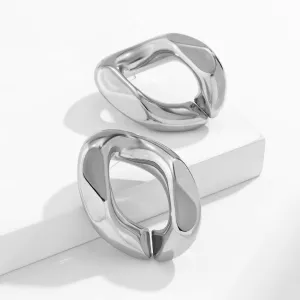 Silver-Plated Twisted Stud Earring