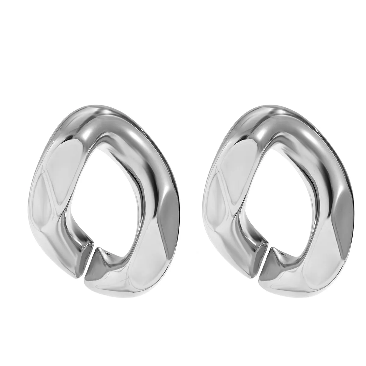 Silver-Plated Twisted Stud Earring