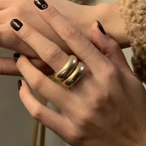 Simple Bold Gold Ring Band