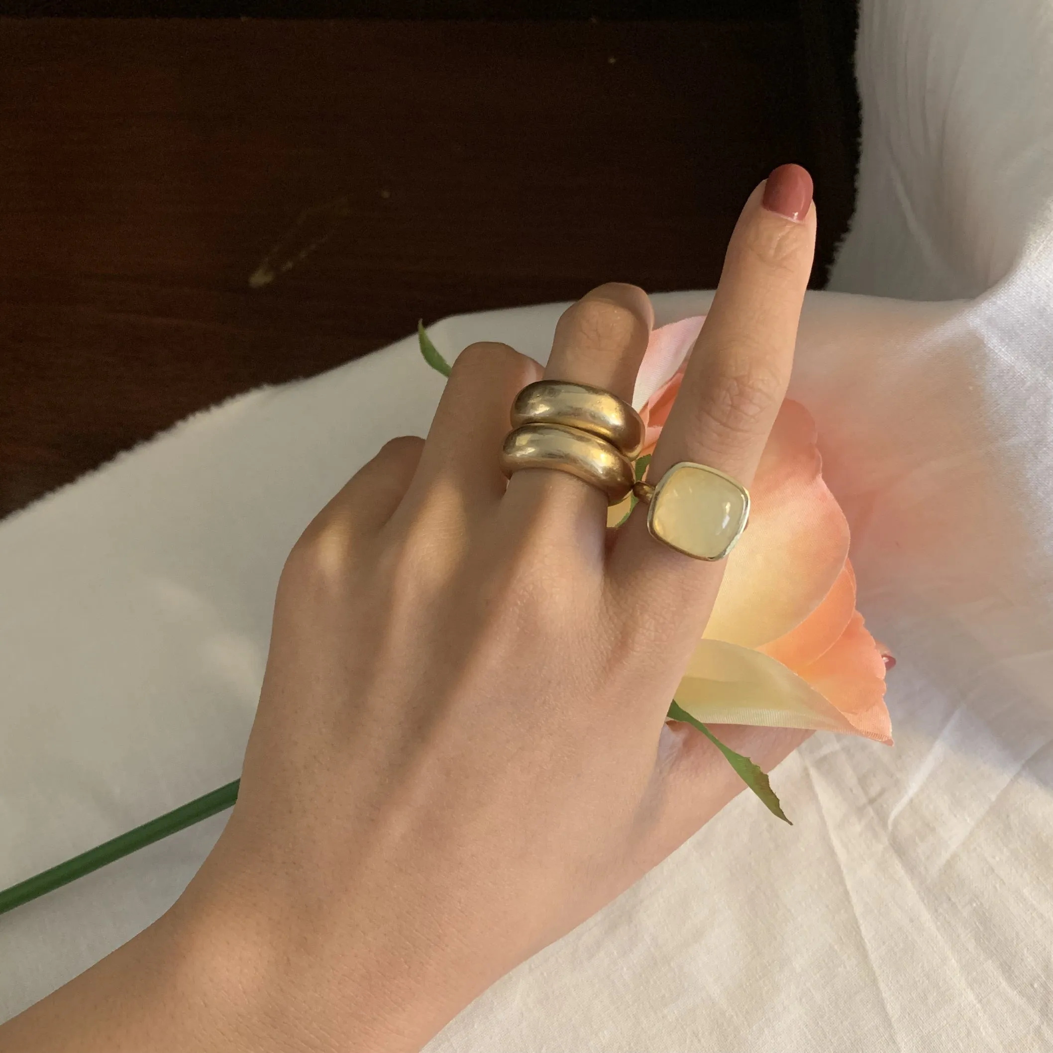 Simple Bold Gold Ring Band