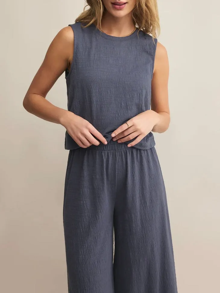 Sloane Textured Top - Worn Blue
