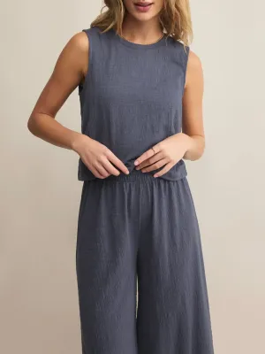 Sloane Textured Top - Worn Blue