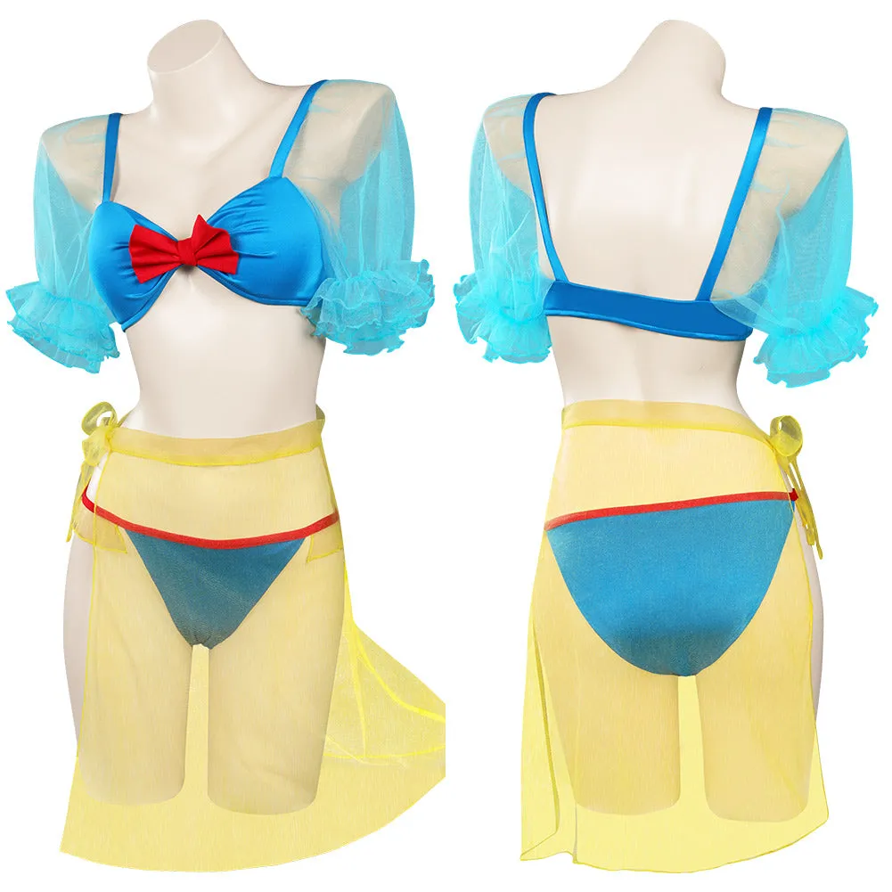 Snow White Swimsuit Cosplay Costume Three-Piece Swimwear Outfits Halloween Carnival Suit