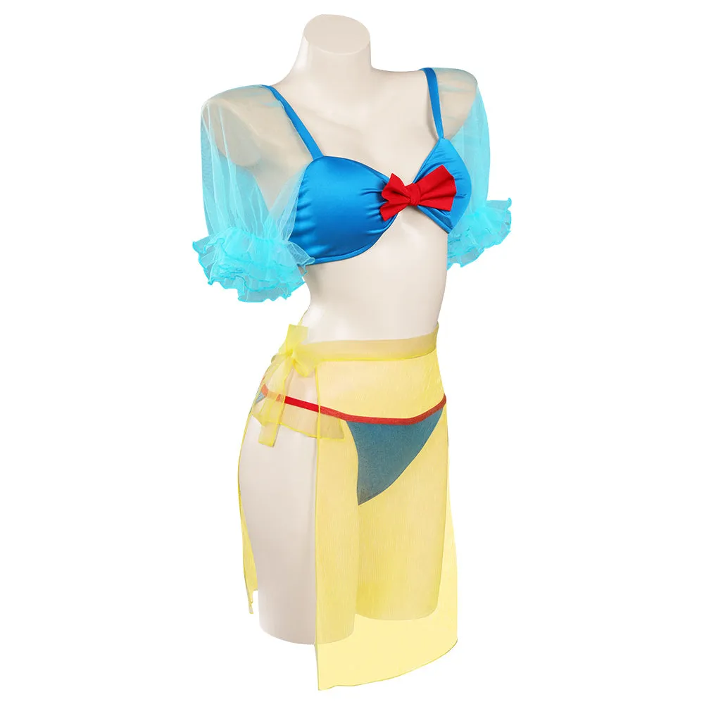 Snow White Swimsuit Cosplay Costume Three-Piece Swimwear Outfits Halloween Carnival Suit