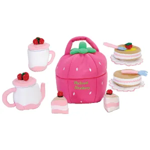 Soft Strawberry Bag w/Tea Set & Cakes