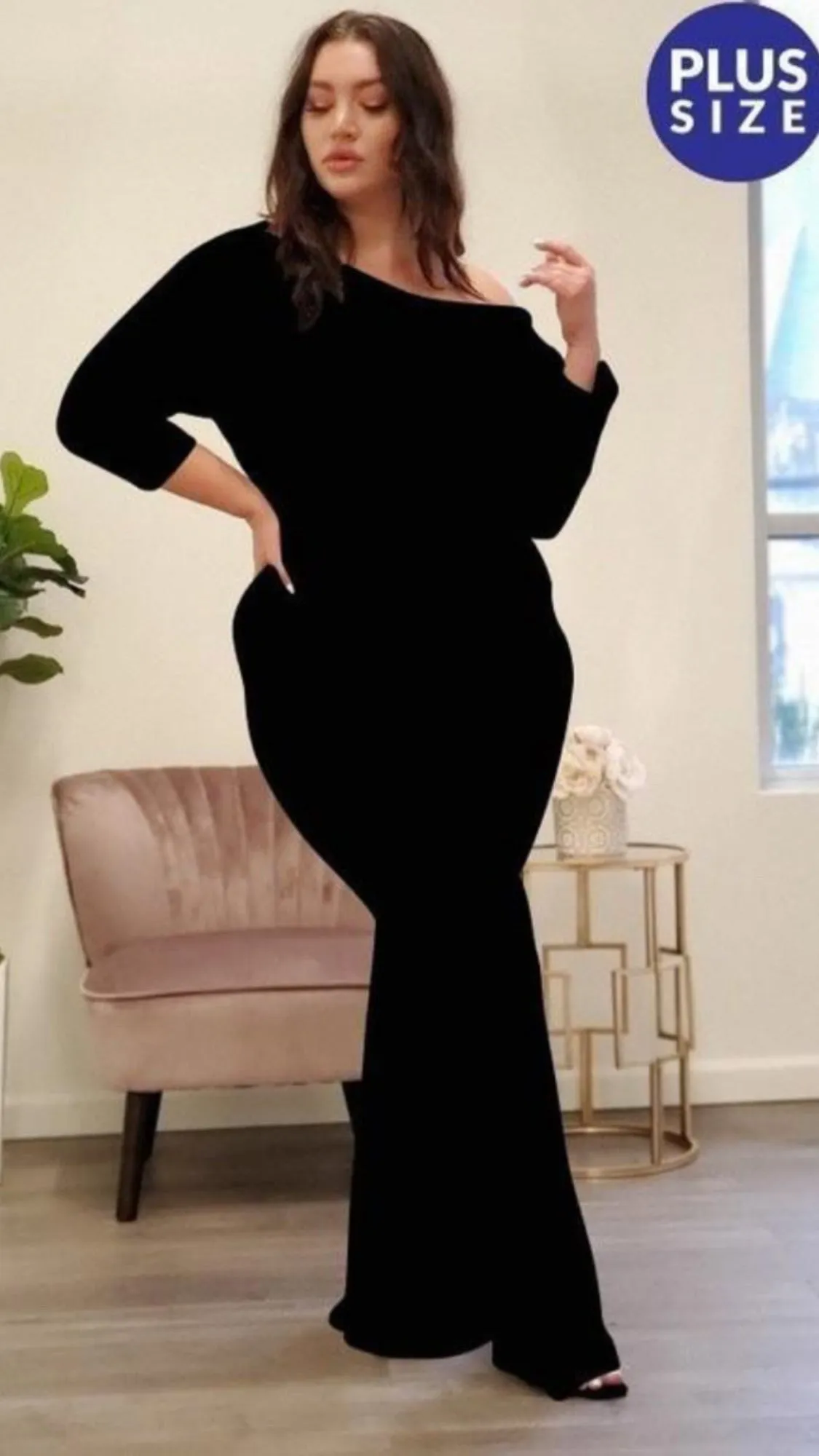 Solid Bell Bottom Jumpsuit ‼️PLUS Sizes ‼️