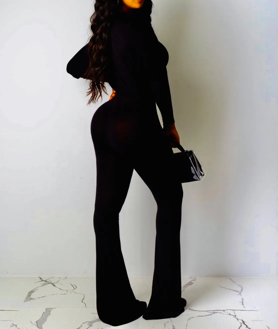 Solid Bell Bottom Jumpsuit ‼️PLUS Sizes ‼️