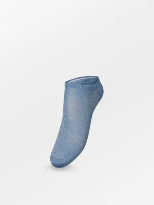 Solid Glitter Sneakie Sock - Blue