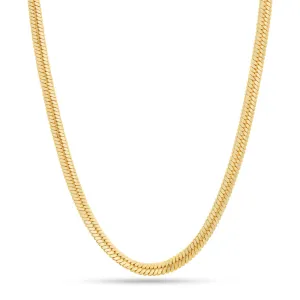 Solid Gold 10mm Thick Herringbone Chain