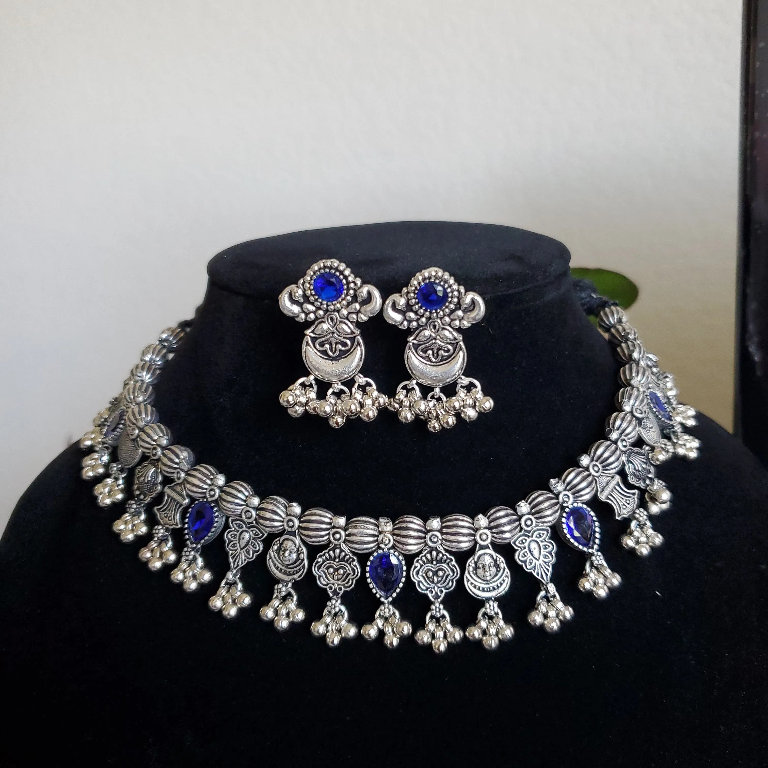 Sowji and Sreya Trendy Necklace With Oxidised Plating S21