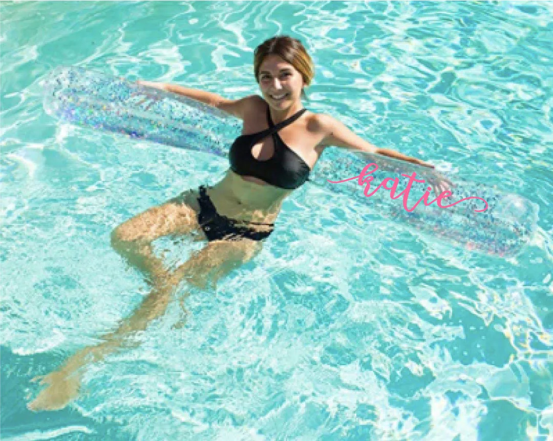 Sparkle Confetti Glitter BlowUp Pool Float Stick Noodle