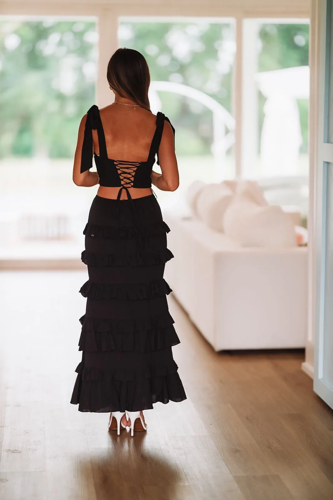 Spring Muse Crop Top - Black
