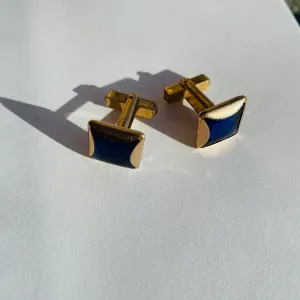 Square   Blue Glass Cufflinks