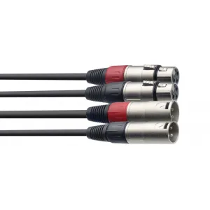 Stagg S-Series Twin Cable - 60cm (2ft) 2 x XLR Male To 2 x XLR Female