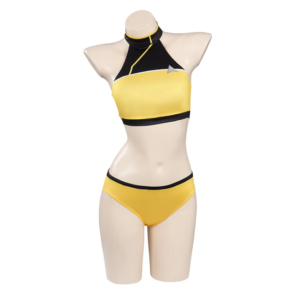 Star Trek: Lower Decks Season 1 Swimsuit Cosplay Costume Yellow Uniform Two-Piece Bikini Swimwear Outfits Halloween Carnival Suit cossky®