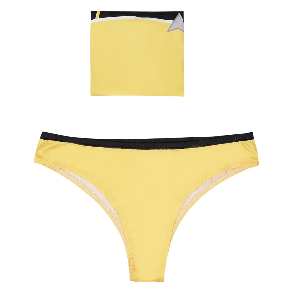 Star Trek: Lower Decks Season 1 Swimsuit Cosplay Costume Yellow Uniform Two-Piece Bikini Swimwear Outfits Halloween Carnival Suit cossky®