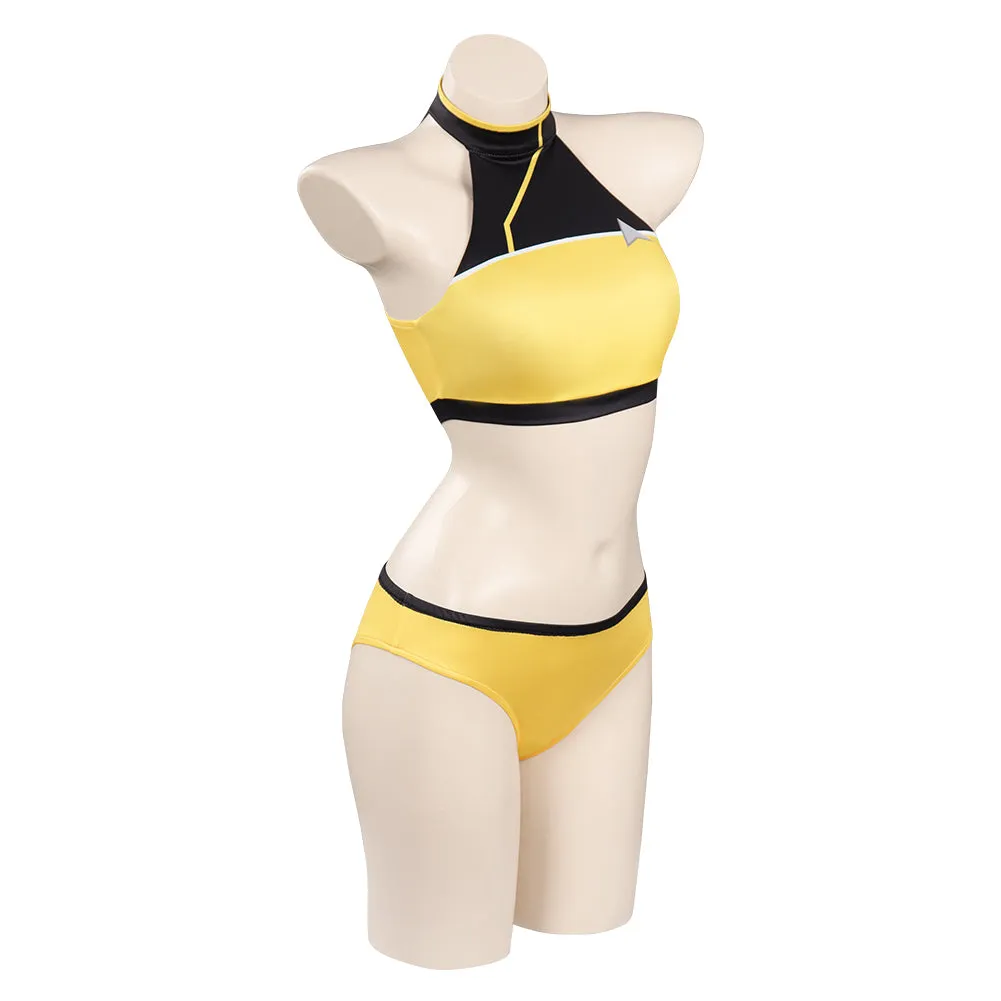 Star Trek: Lower Decks Season 1 Swimsuit Cosplay Costume Yellow Uniform Two-Piece Bikini Swimwear Outfits Halloween Carnival Suit cossky®