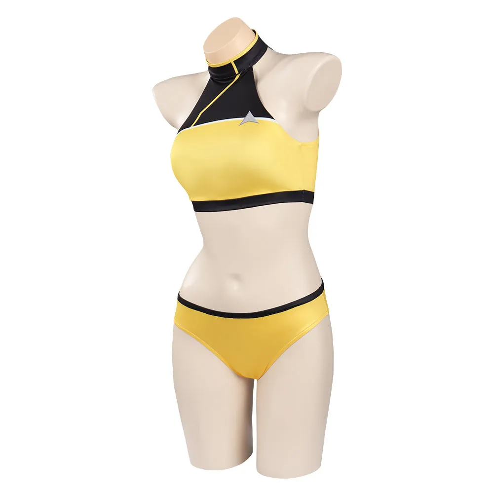 Star Trek: Lower Decks Season 1 Swimsuit Cosplay Costume Yellow Uniform Two-Piece Bikini Swimwear Outfits Halloween Carnival Suit cossky®