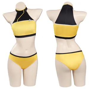 Star Trek: Lower Decks Season 1 Swimsuit Cosplay Costume Yellow Uniform Two-Piece Bikini Swimwear Outfits Halloween Carnival Suit cossky®