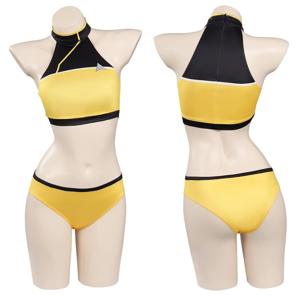 Star Trek: Lower Decks Season 1 Swimsuit Cosplay Costume Yellow Uniform Two-Piece Bikini Swimwear Outfits Halloween Carnival Suit cossky®
