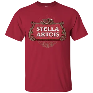 Stella Artois Beer T-Shirt Custom Designed Color Worn Label Pattern