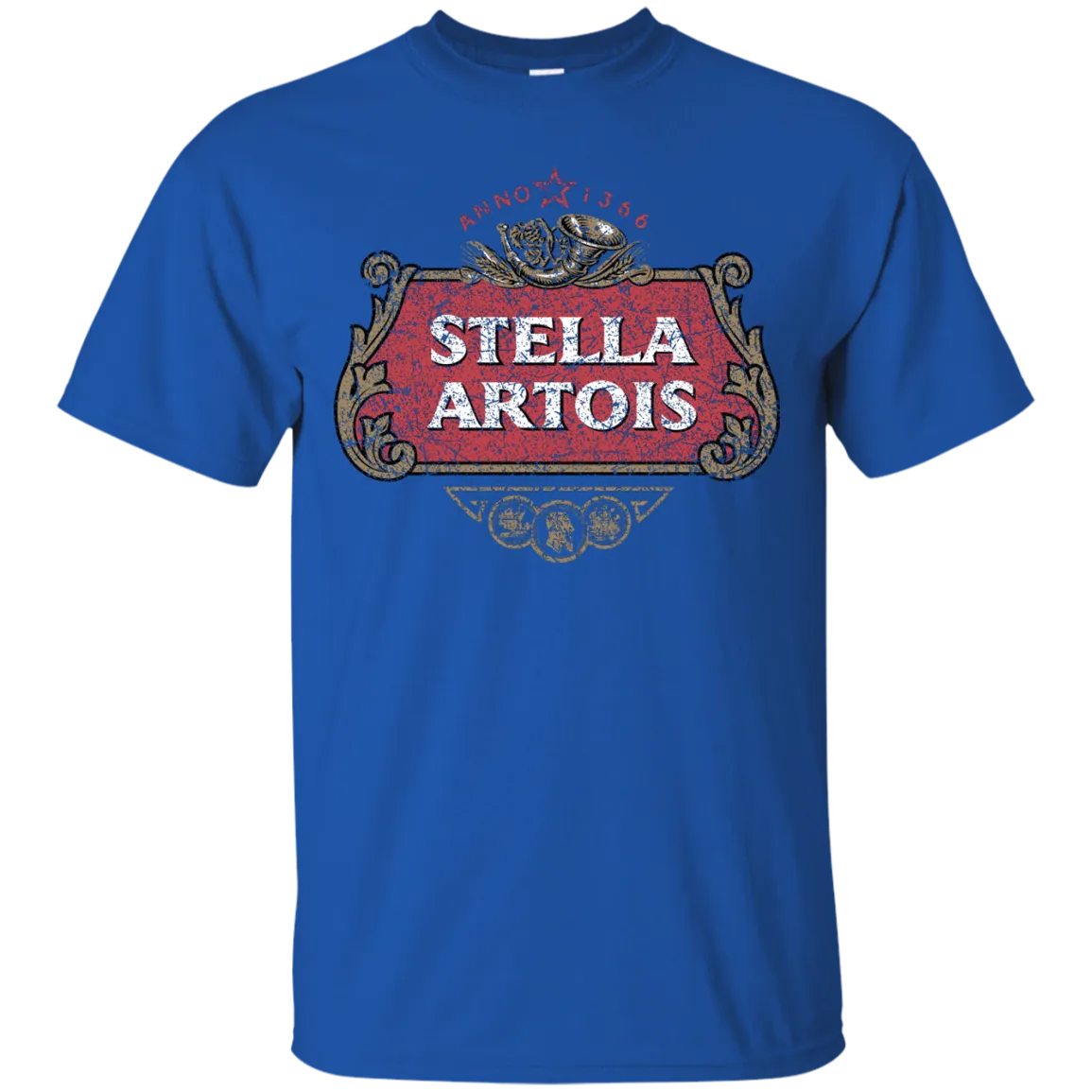 Stella Artois Beer T-Shirt Custom Designed Color Worn Label Pattern