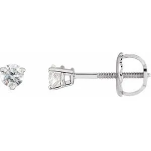 Sterling Silver .03 CTW Natural Diamond Earrings