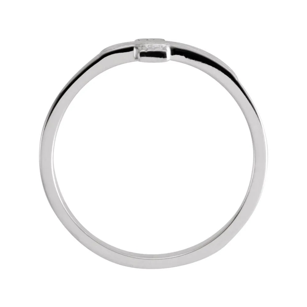 Sterling Silver CROSS RUGGED CHASTITY RING W/BOX, Size 8