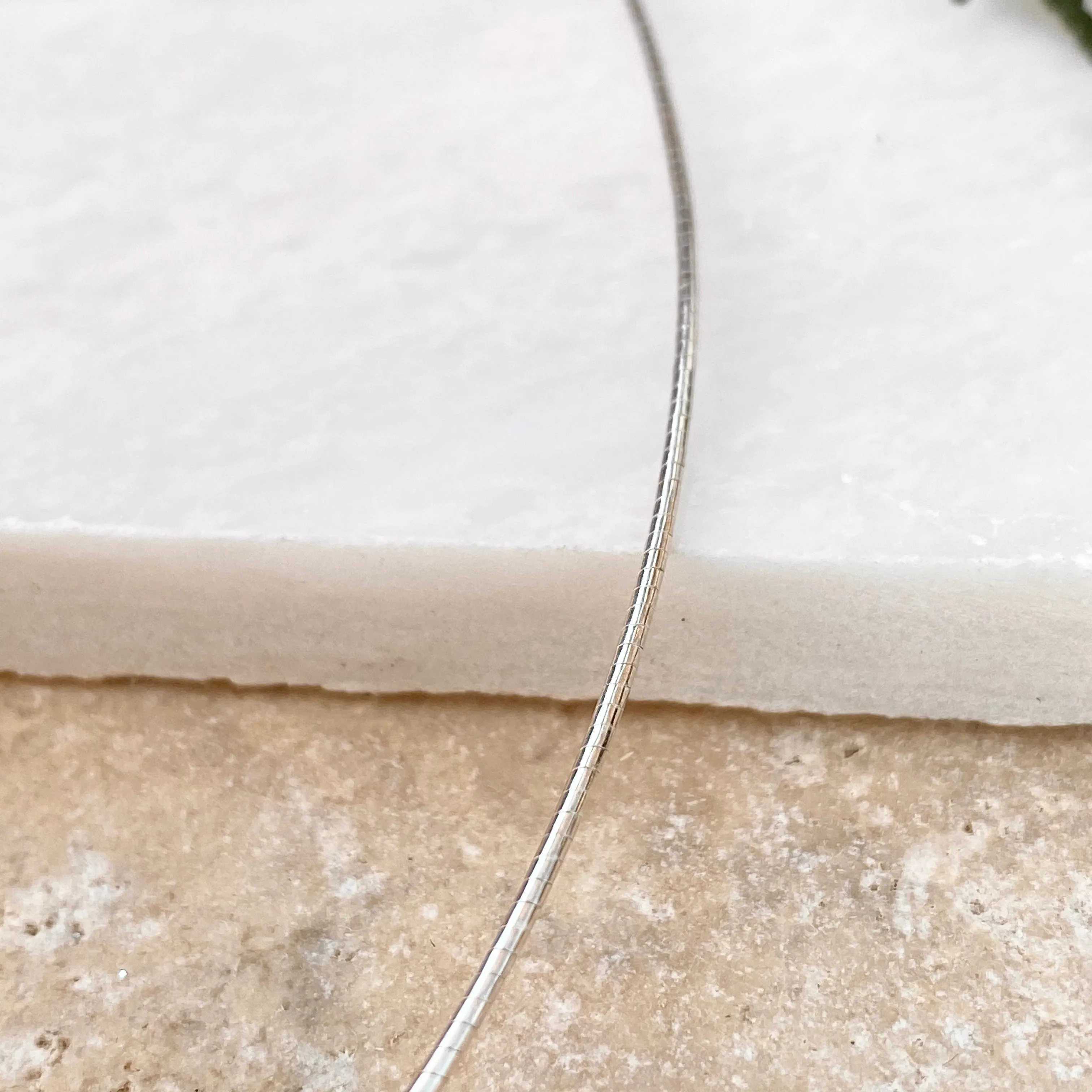 Sterling Silver Mesh Cable Neck Wire Collar Necklace 16"/ 1mm