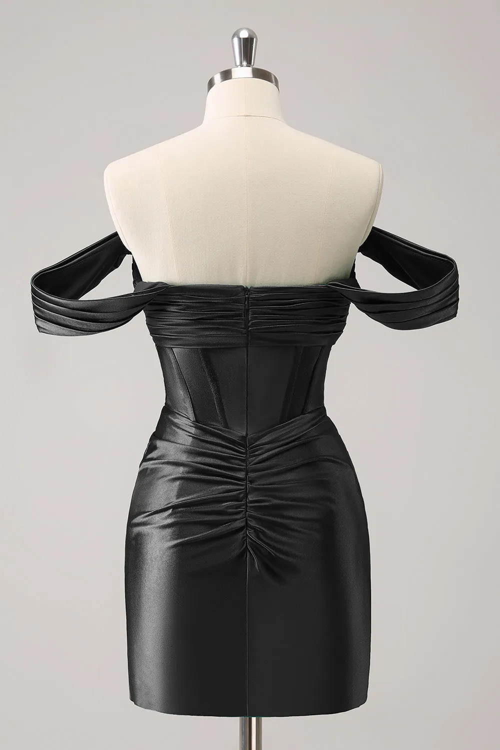 Stylish Dark Green Bodycon Off The Shoulder Hollow Out Corset Short Homecoming Dress