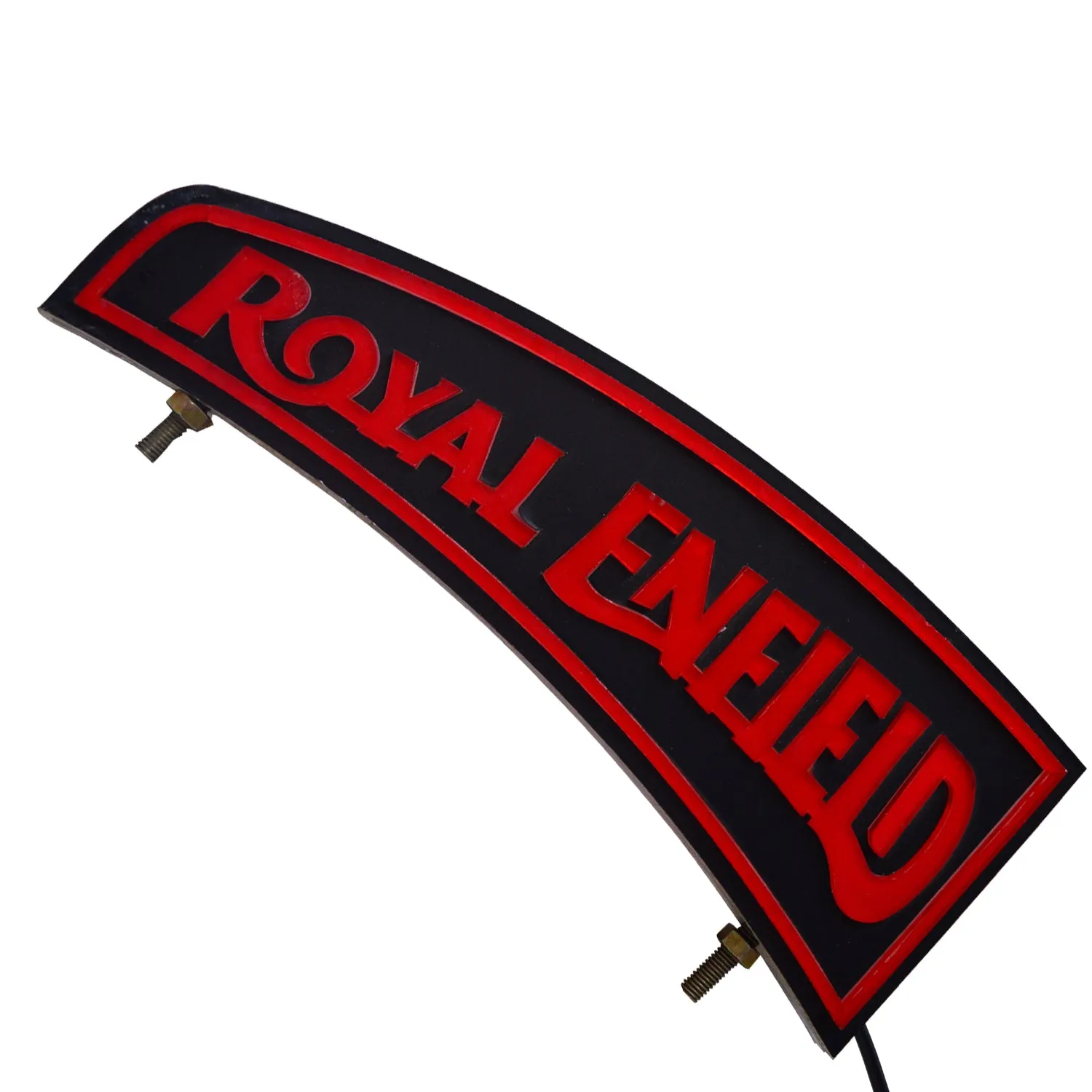 Stylish Front Led Mudguard Number Plate For Royal Enfield Classic,Electra,Standard,Thunderbird,Intercepter All Models,(Red)